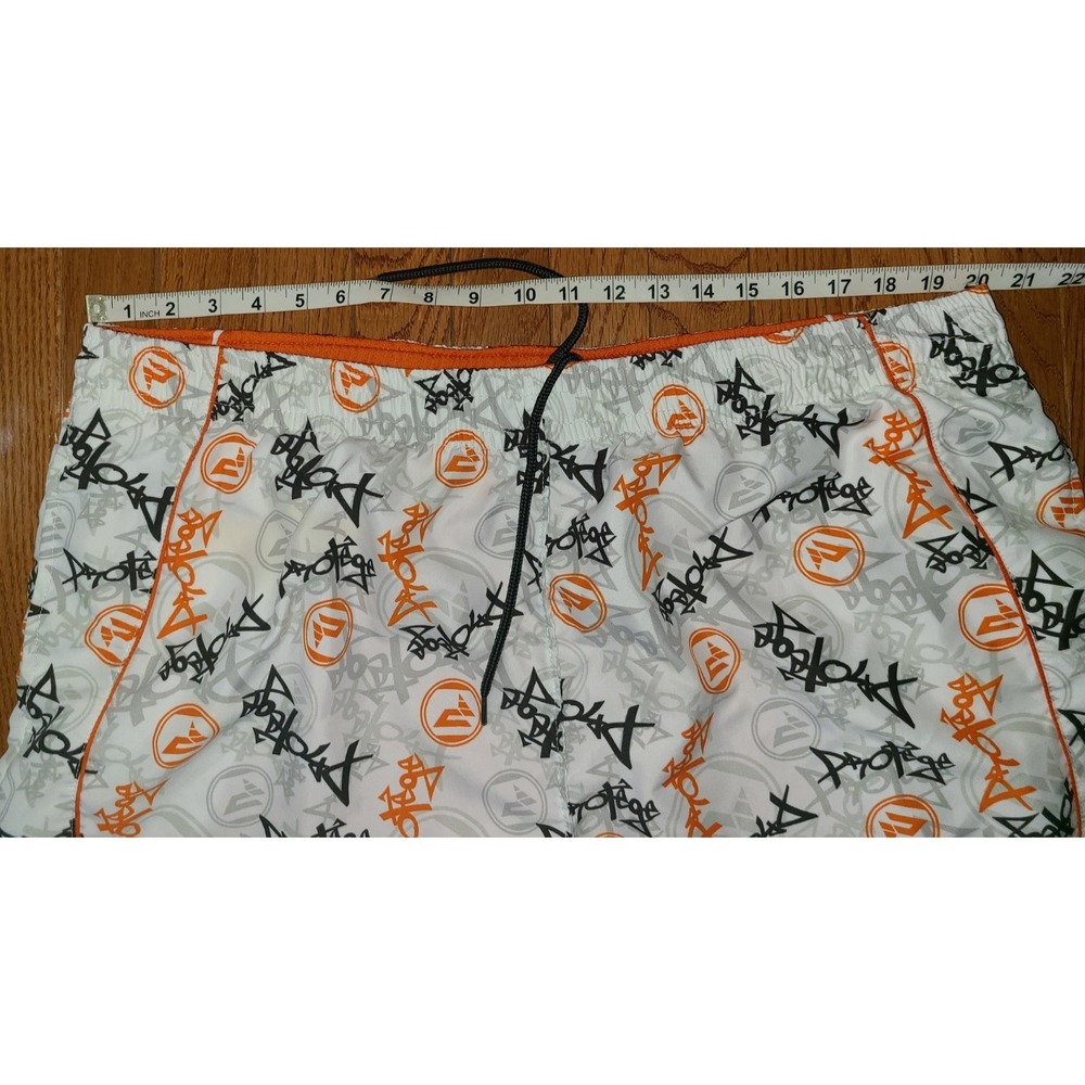 Men's Protege Reversible Shorts Graffiti Sz Lg Orange White Black Drawstring - Picture 3 of 9